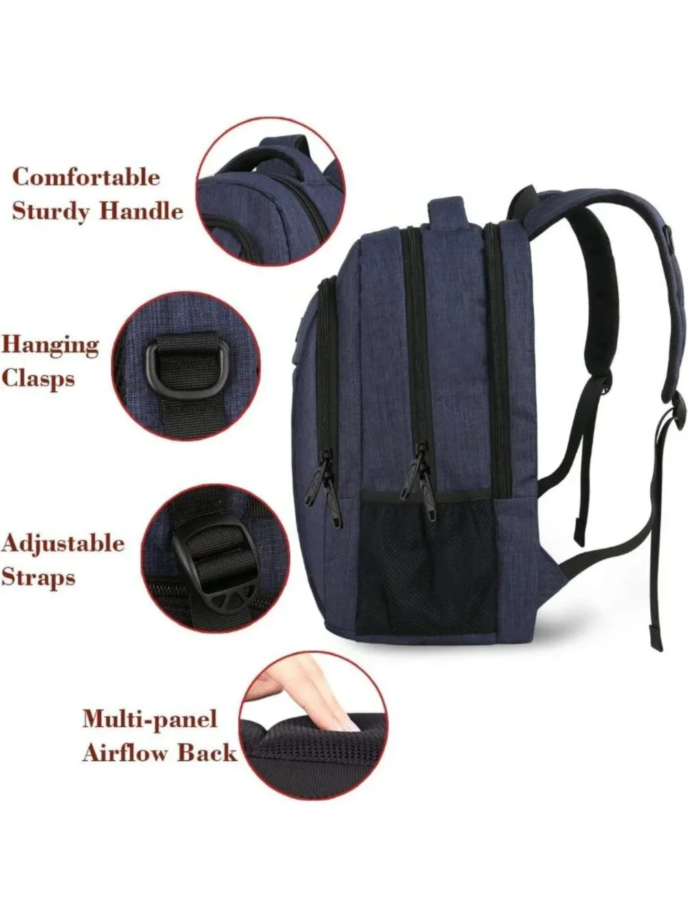 Slim Blue Laptop Backpack for Travel | Lightweight with Laptop Compartment